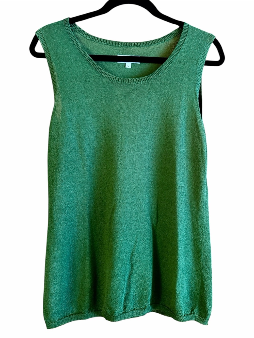 Vintage Jigsaw Emerald Green Fine Knit Tank Top UK Large EUC